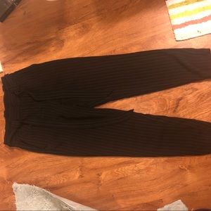 Express Pinstripe Paperbag ankle Pants